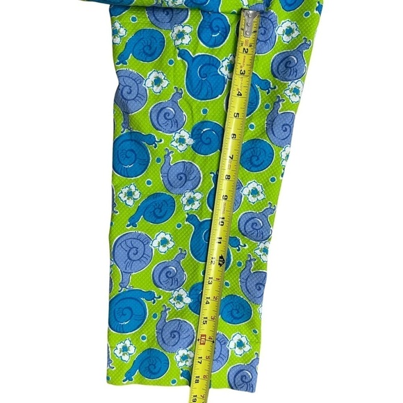 Lilly Pulitzer VINTAGE Snail Print Capri Pants Blue/Green Size 4 - Picture 6 of 7